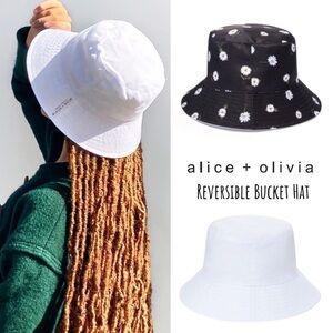 New! Alice + Olivia Floral Daisy Reversible Outdoor Bucket Hat
